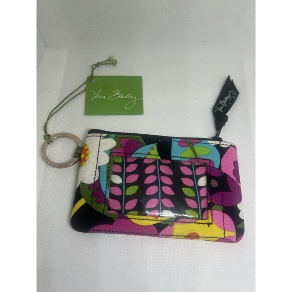 NWT ~ Vera Bradley Zip ID Case Coin Keyring Holder Va Va Bloom - Picture 2 of 3